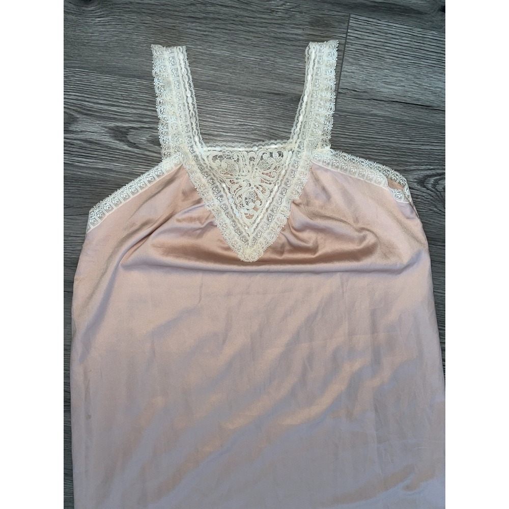 Vintage Brownstone Studio 70's‎ Slip Dress W/White Lace Trim Large - Picture 2 of 11